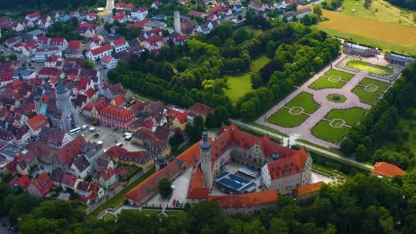 Vue Aérienne Village Palais Weikersheim Allemagne Par Temps Nuageux Printemps — Video