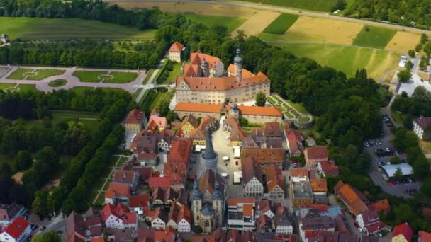 Vue Aérienne Village Palais Weikersheim Allemagne Par Temps Nuageux Printemps — Video