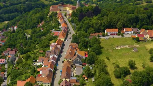 Widok Lotu Ptaka Wieś Pałac Schloss Bartenstein Niemczech Słoneczny Dzień — Wideo stockowe