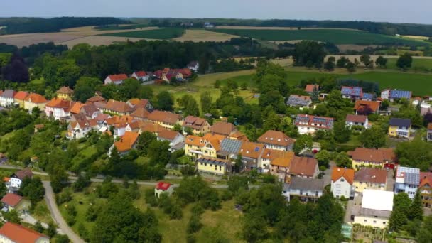 Légi Felvétel Falu Palota Schloss Bartenstein Németországban Egy Napsütéses Tavaszi — Stock videók