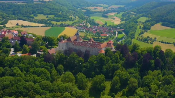 Veduta Aerea Del Villaggio Del Castello Langenburg Germania — Video Stock