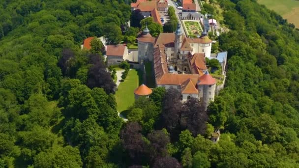Luftaufnahme Des Dorfes Und Der Burg Langenburg Deutschland — Stockvideo