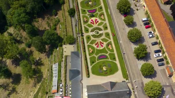 Vista Aérea Del Pueblo Castillo Langenburg Alemania — Vídeo de stock