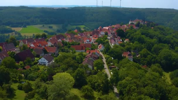 Aerial View Village Castle Langenburg Germany — Stock Video