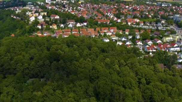 Luftaufnahme Der Stadt Schwäbisch Hall Einem Sonnigen Tag — Stockvideo