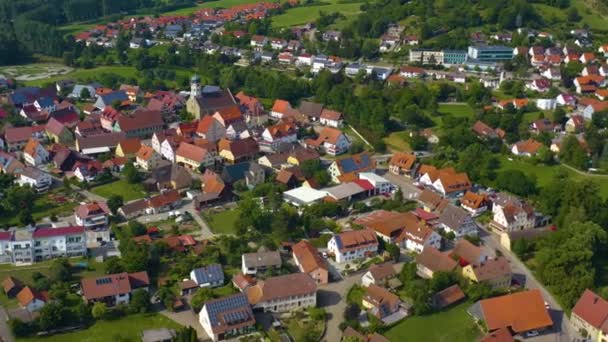 Vue Aérienne Village Buehlertann Allemagne Par Une Journée Ensoleillée Printemps — Video