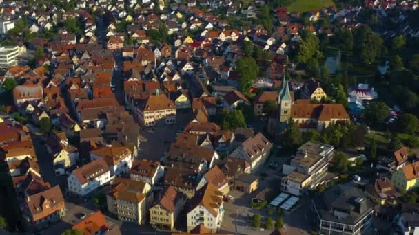 Letecký Pohled Město Murrhardt Německu Slunečného Jarního Dne — Stock video