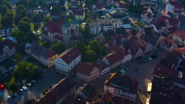 Вигляд Повітря Місто Мурхардт Німеччині Сонячний День Навесні — стокове відео