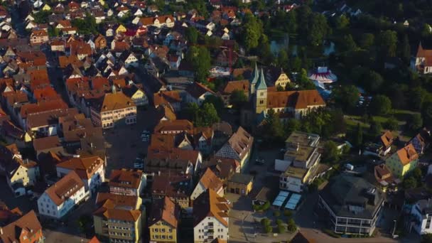 Вигляд Повітря Місто Мурхардт Німеччині Сонячний День Навесні — стокове відео