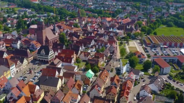 Вид Воздуха Город Вайль Дер Штадт Германии — стоковое видео