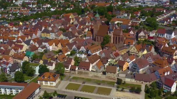 Вид Воздуха Город Вайль Дер Штадт Германии — стоковое видео