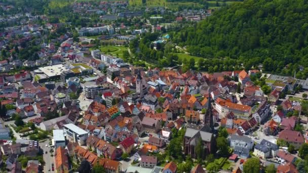 Luftaufnahme Der Stadt Nagold Schwarzwald — Stockvideo