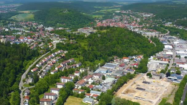 Aérea Ciudad Nagold Alemania Selva Negra — Vídeos de Stock