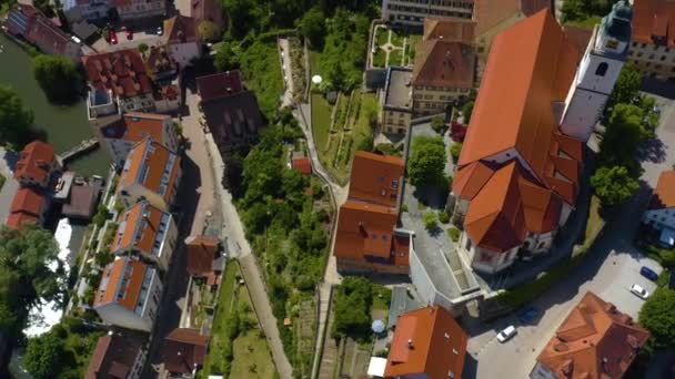 Aérea Ciudad Horb Neckar Selva Negra Alemania — Vídeos de Stock