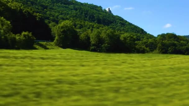 Vista Aérea Del Castillo Reussenstein Alemania — Vídeo de stock