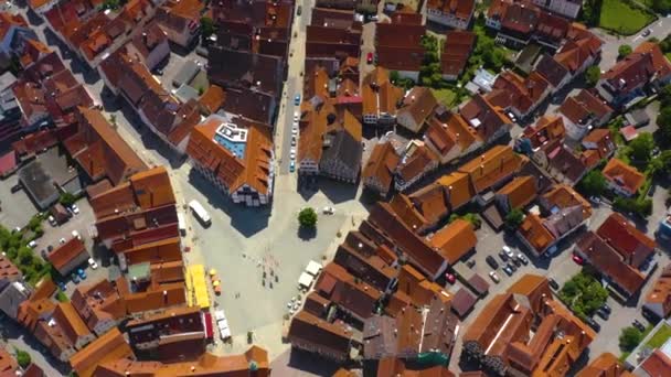 德国巴德乌拉赫旧城区的空中景观 — 图库视频影像