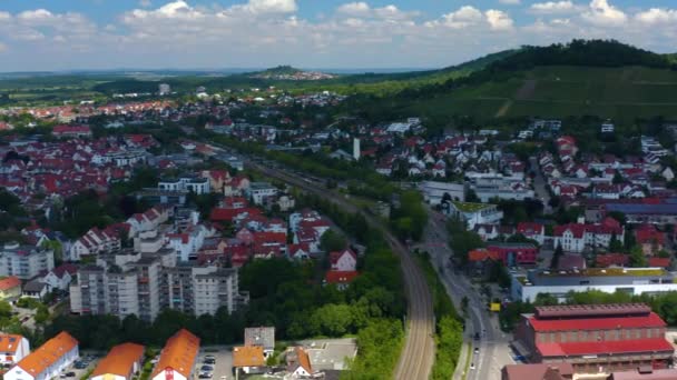 Aerial View City Metzingen Germany — Stock Video