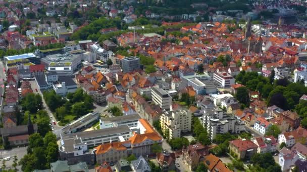 Vista Aérea Cidade Reutlingen Alemanha Num Dia Ensolarado Primavera — Vídeo de Stock