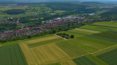 Almanya 'da Neckartailfingen' in hava görüntüsü.  