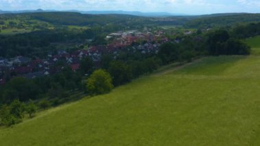 Almanya 'da Neckartailfingen' in hava görüntüsü.  