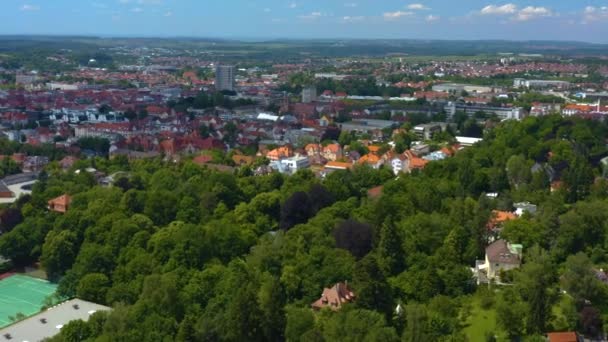 Luftaufnahme Der Stadt Reutlingen Deutschland Einem Sonnigen Frühlingstag — Stockvideo