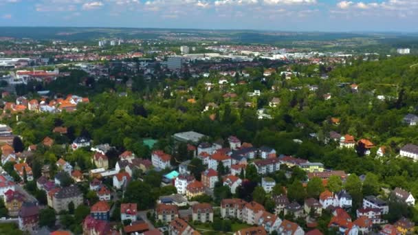 Veduta Aerea Della Città Reutlingen Germania Una Giornata Sole Primavera — Video Stock