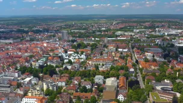 Letecký Pohled Město Reutlingen Německu Jaře Slunečný Den — Stock video