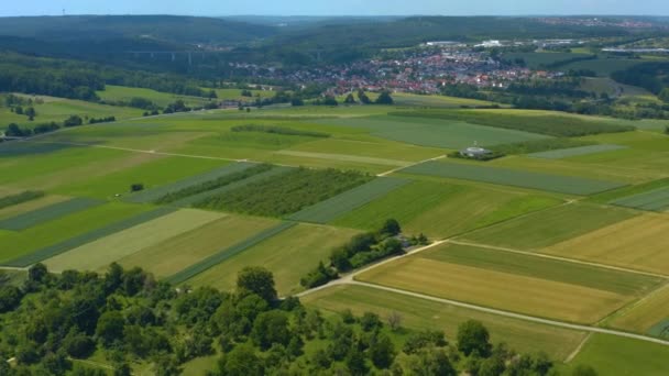 Aerial View Neckartailfingen Germany — Stock Video