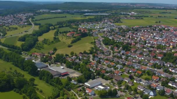 Luchtfoto Van Neckartailfingen Duitsland — Stockvideo