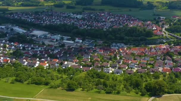 Légi Felvétel Neckartailfingen Németországban — Stock videók