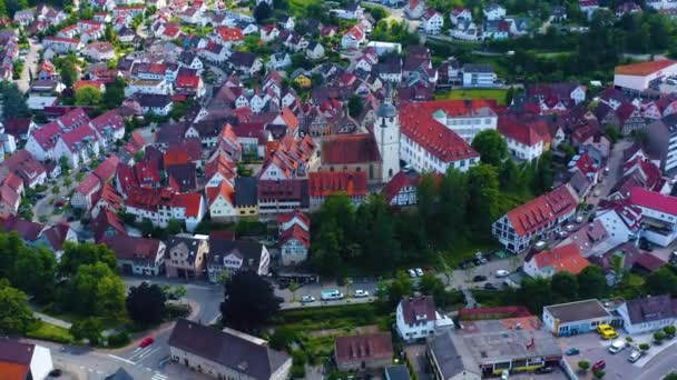 Aereo Del Villaggio Waldenbuch Germania Una Giornata Sole Primavera — Video Stock