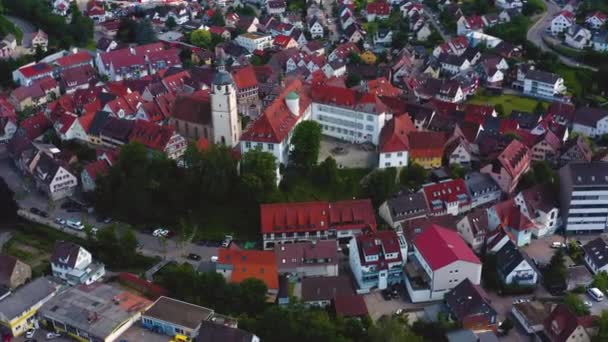 Aérien Village Waldenbuch Allemagne Par Une Journée Ensoleillée Printemps — Video