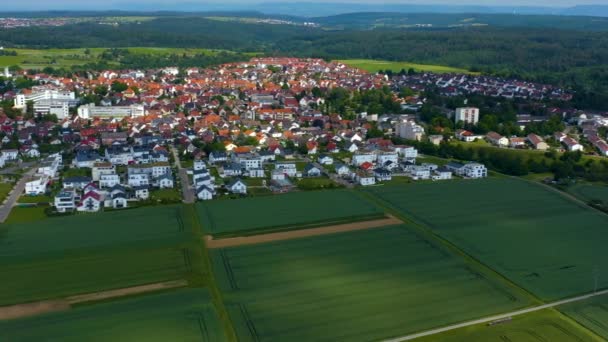 Widok Powietrza Schoenaich Niemczech Bardzo Szeroki Widok Okrągłą Patelnią Lewo — Wideo stockowe