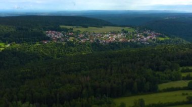 Almanya 'daki Kapfenhardt kentinin hava görüntüsü