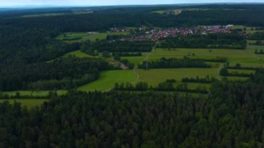 Almanya 'daki Kapfenhardt kentinin hava görüntüsü