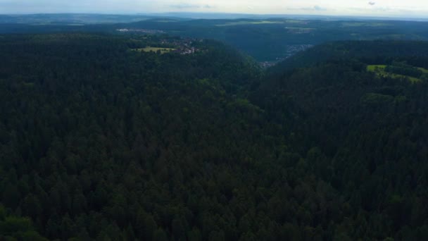 Luftaufnahme Von Oberlengenhardt Schwarzwald — Stockvideo