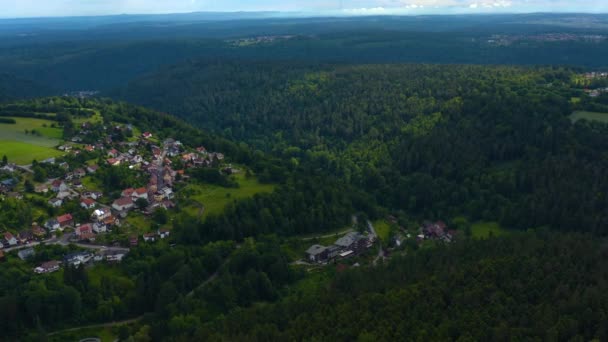 Widok Lotu Ptaka Oberlengenhardt Niemczech Czarnym Lesie — Wideo stockowe