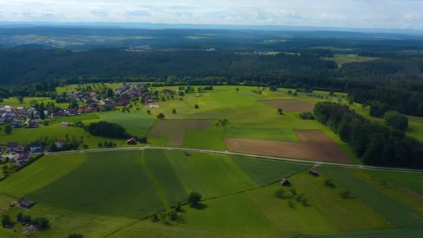 Almanya Daki Oberkollbach Hava Görüntüsü — Stok video