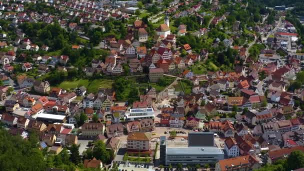 Vista Aérea Cidade Velha Altensteig Alemanha Num Dia Ensolarado Primavera — Vídeo de Stock