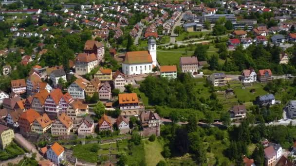 Vue aérienne de la vieille ville d'Altensteig en Allemagne. Par une journée ensoleillée au printemps