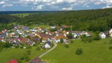 Almanya 'daki Hallwangen' in hava görüntüsü.  