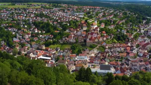 Vista Aérea Cidade Velha Altensteig Alemanha Num Dia Ensolarado Primavera — Vídeo de Stock