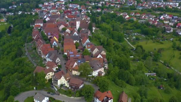 Widok Lotu Ptaka Stare Miasto Dornstetten Niemczech — Wideo stockowe