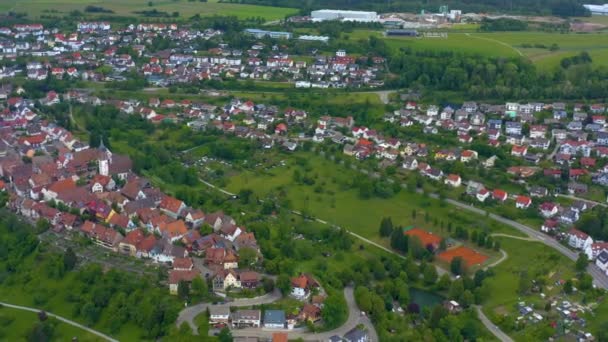 Flygfoto Över Den Gamla Staden Dornstetten Tyskland — Stockvideo