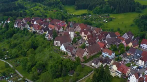 Vedere Aeriană Orașului Vechi Dornstetten Germania — Videoclip de stoc