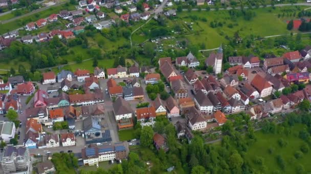 Vue Aérienne Vieille Ville Dornstetten Allemagne — Video