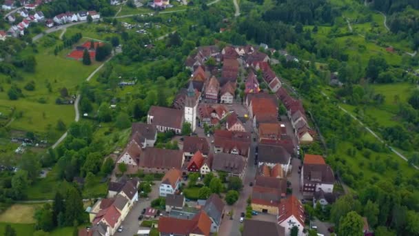 Vue Aérienne Vieille Ville Dornstetten Allemagne — Video