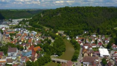 Sulz am Neckar 'ın Almanya' daki hava manzarası. 