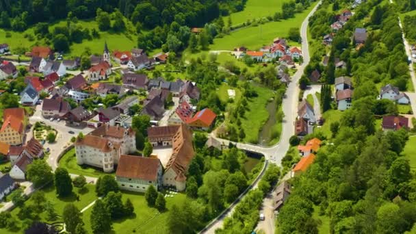 Vue Aérienne Wasserschloss Château Eau Glatt Allemagne — Video