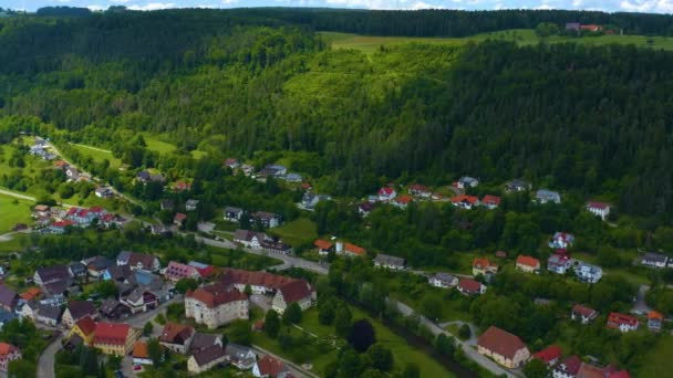 Almanya Wasserschloss Glatt Hava Görüntüsü — Stok video